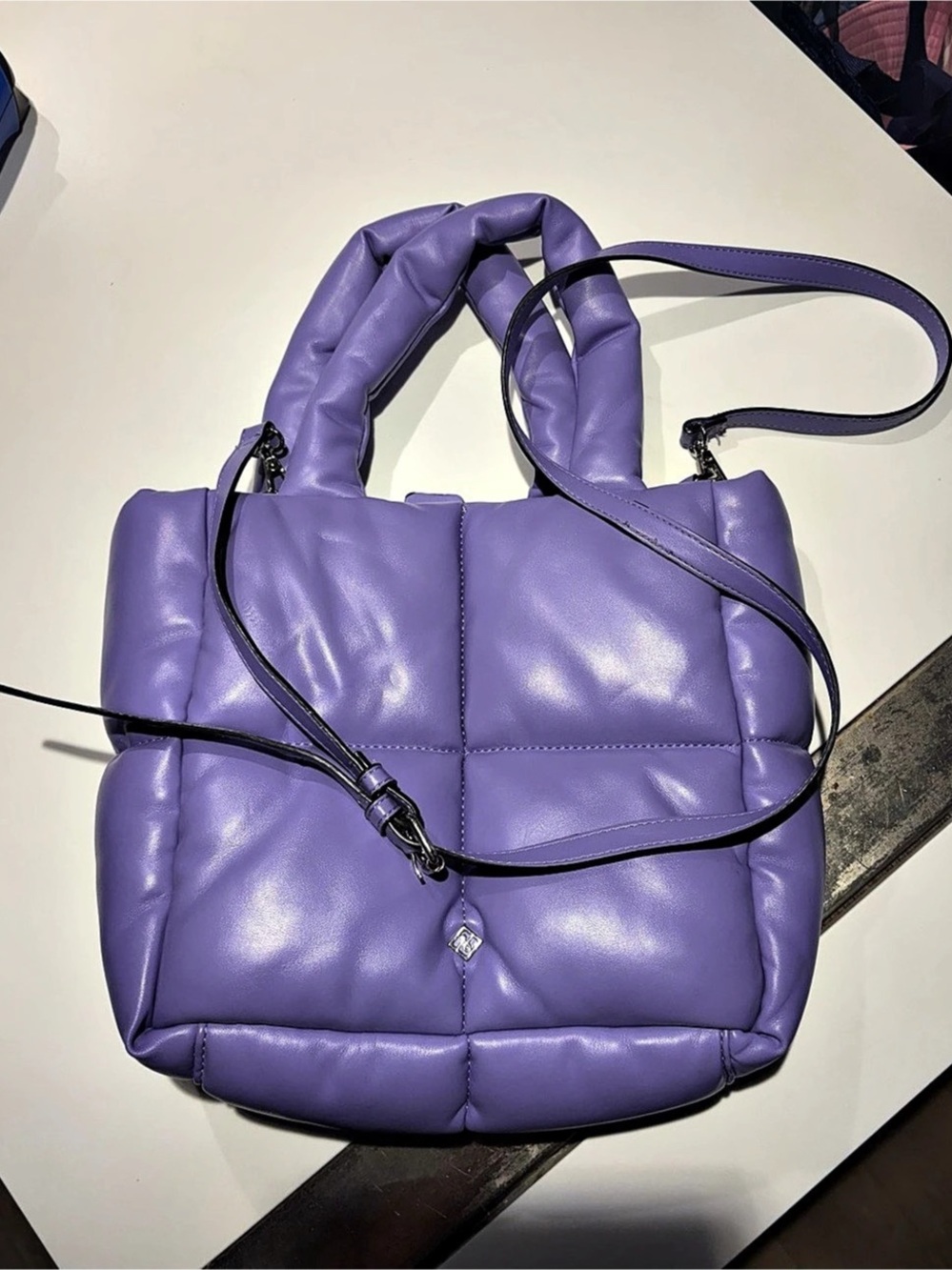 Call It Spring Quilted Shoulder Bag in Purple good condition